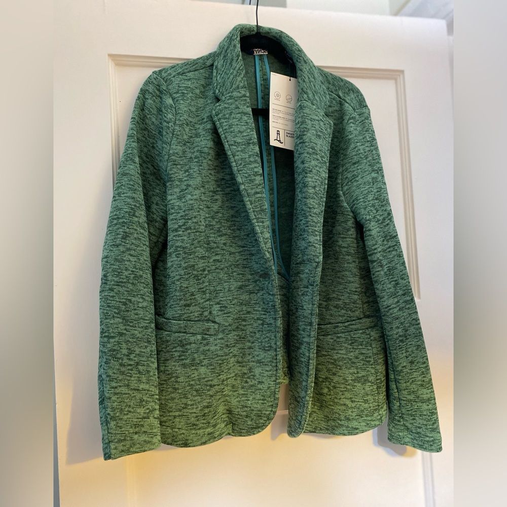 NWT Lands End Fleece Sweater Blazer Jacket Size Large